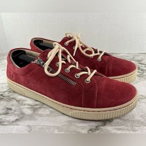 Born Comfort Sneakers Women's Size US 8.5 Tamara Distressed Red Leather Laced Up